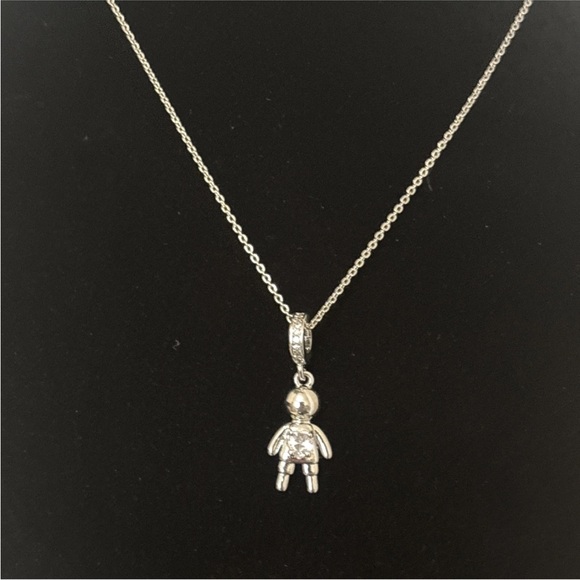 Silver CZ Heart Mom Necklace, 18k White Gold Plated, Mother’s Day Gift in Box - Picture 6 of 6